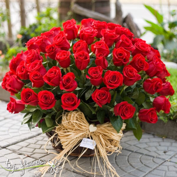 Basket 101 Red Roses