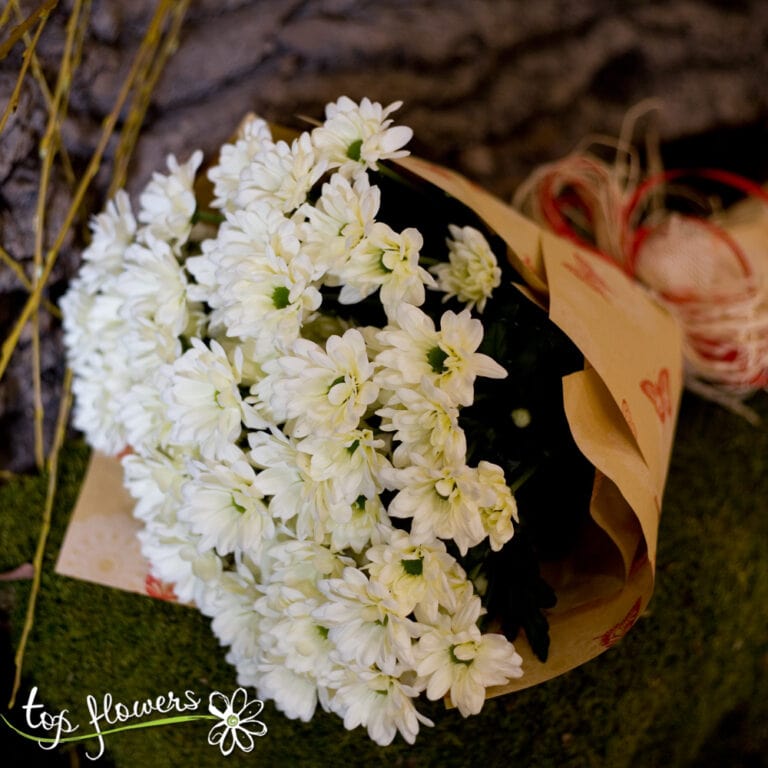 Букет от хризантеми | БЕЛИ | Top Flowers.com