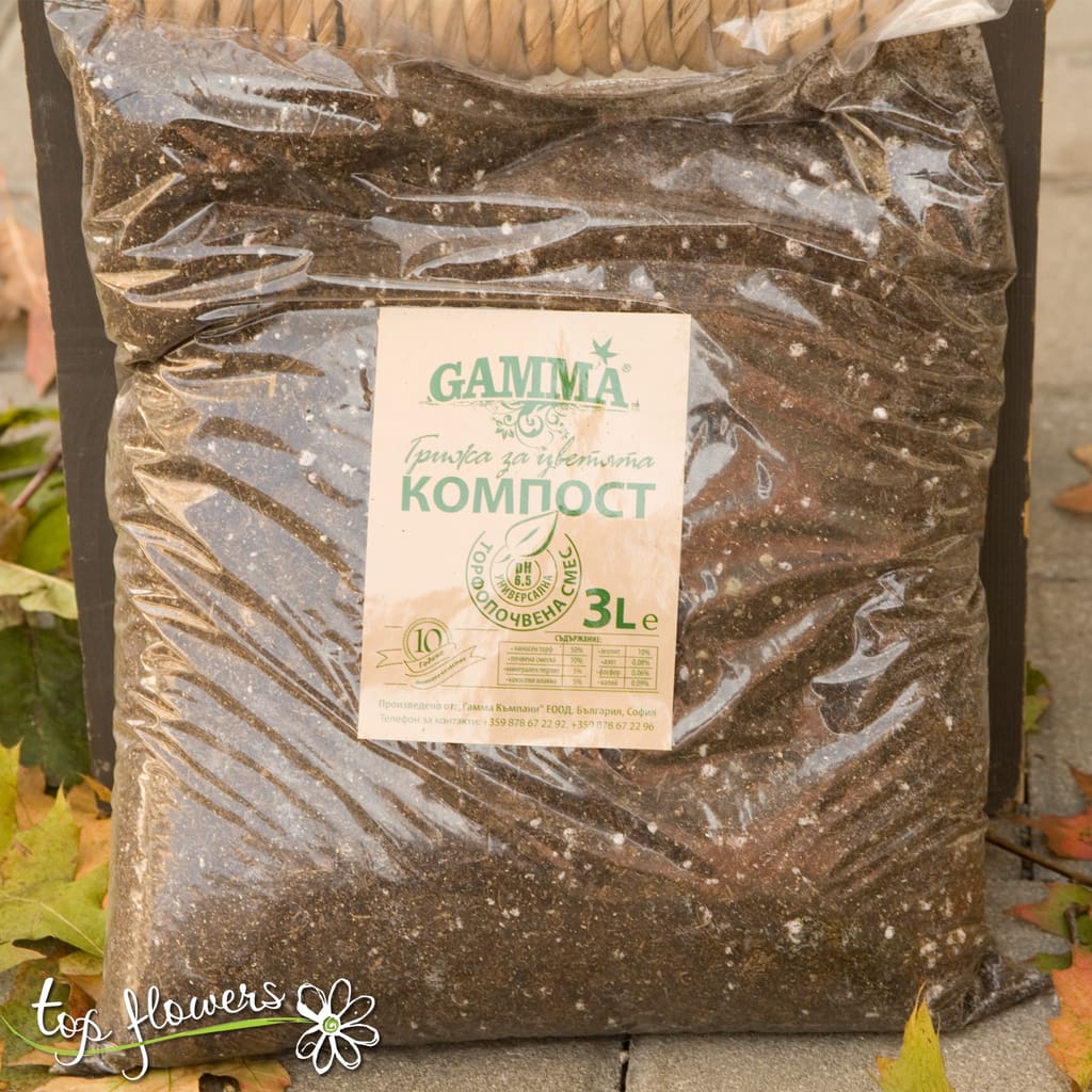 Почва 3 л. Gamma /торфопочвена смес - КОМПОСТ/ | Top Flowers.com