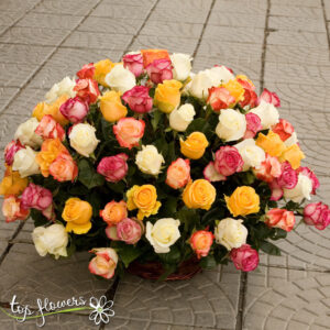 Basket 101 Roses Mix