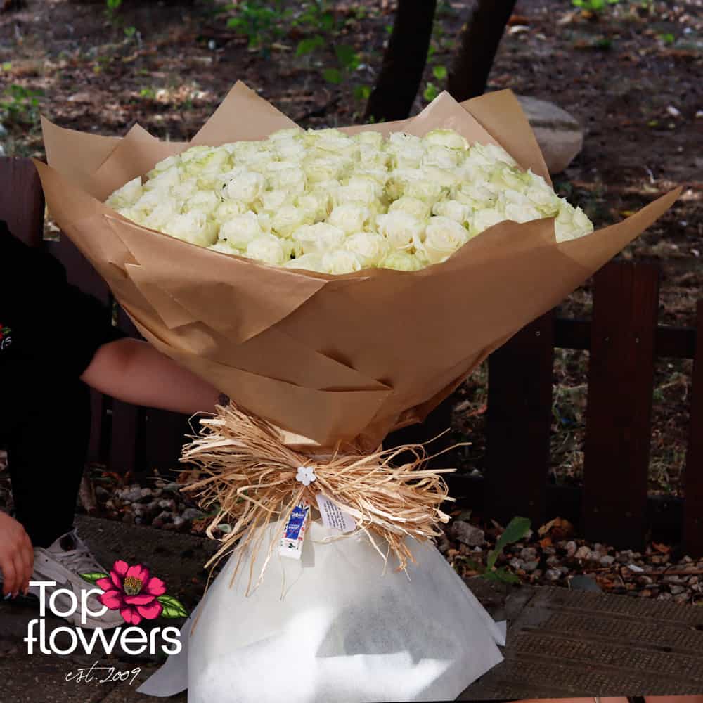 Bouquet 101 White roses