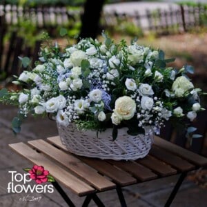 Gentleness in White | Flower Basket