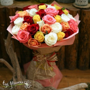 Bouquet 51 Roses﻿ mix | Warm range