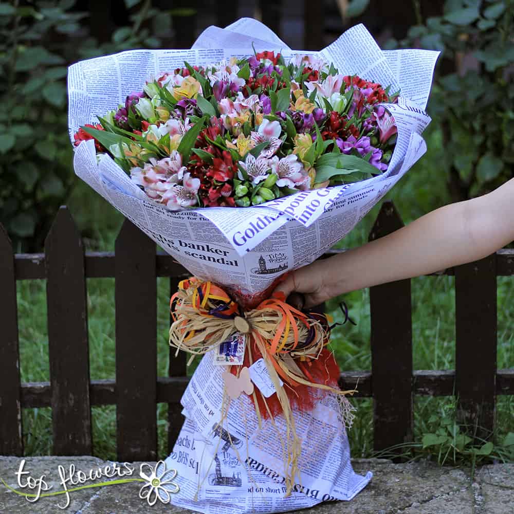 Bouquet 51 Colorful Alstromeries