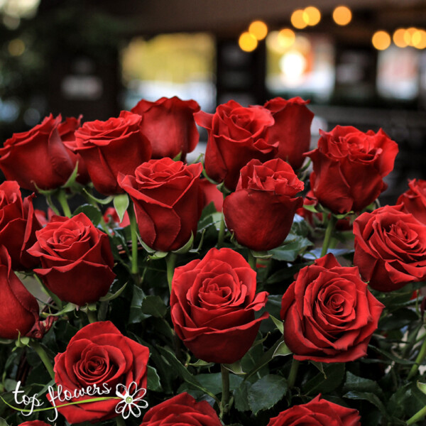 Basket of 51 red roses