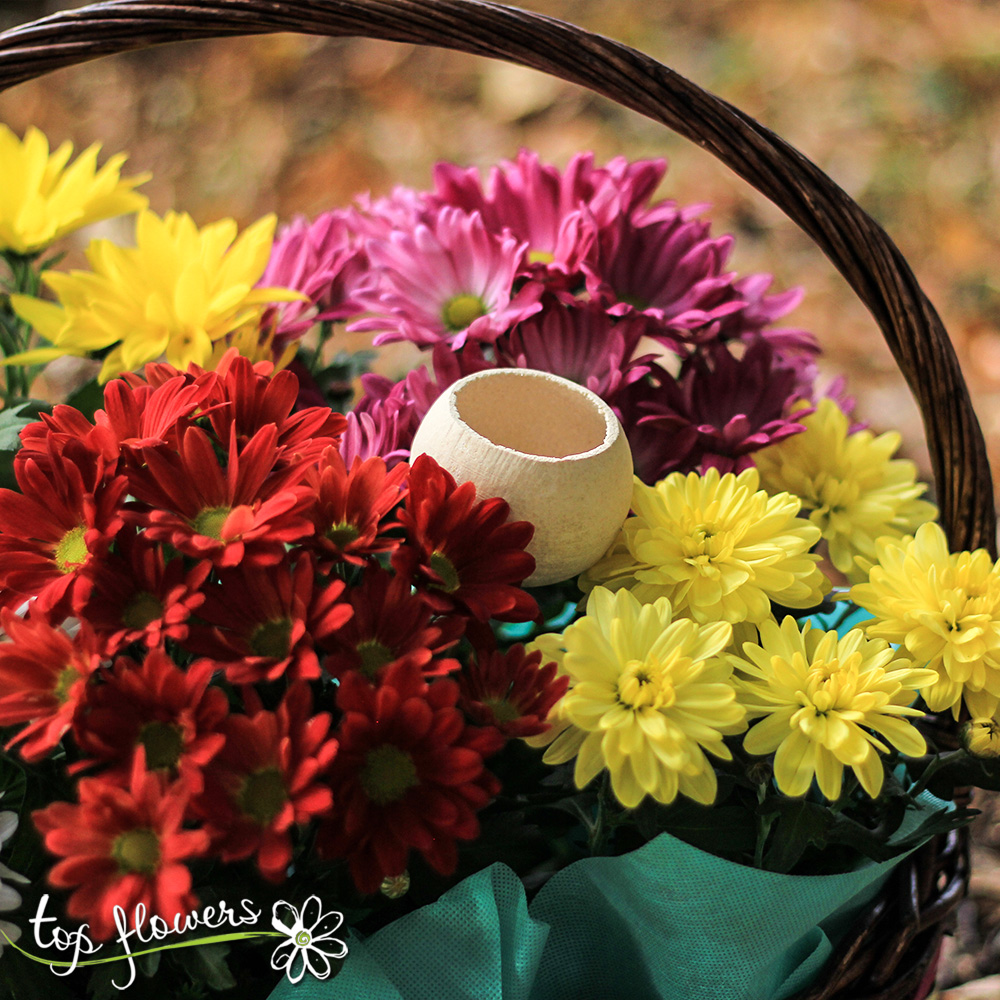 Basket of Chrysanthemums