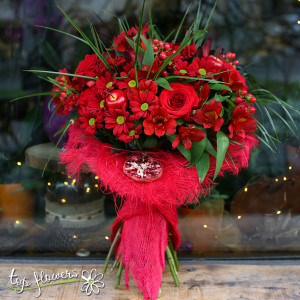 Fiery red