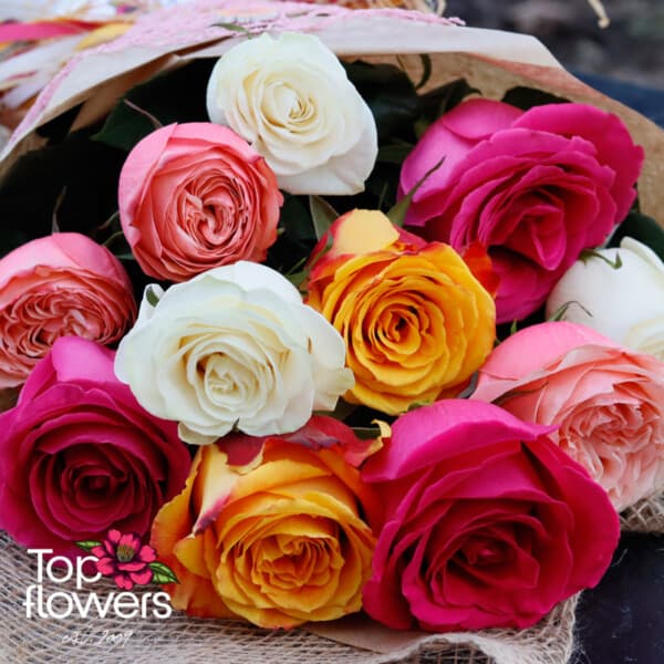 Класически букет | Разноцветни рози