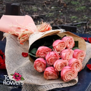 Classic bouquet | Peach roses