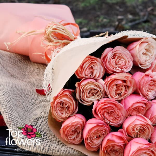 Classic bouquet | Peach roses