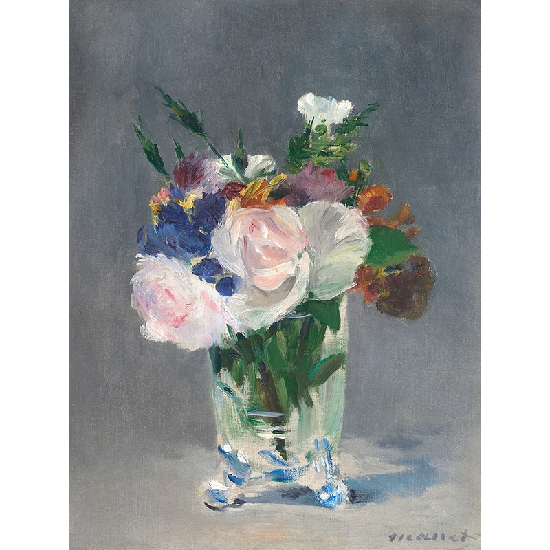 wall art print canvas edouard manet flowers in crystal vase