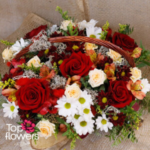 Red rose basket I Can’t Without You – flower shop