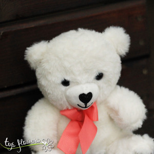 Bear with a ribbon White | 20 cm.