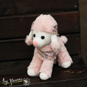 Poodle with Towel Pink | 24 cm.