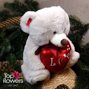 Bear with heart Grey| 25 cm.