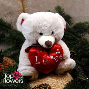 Bear with heart Grey| 25 cm.