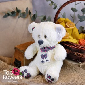 Teddy Bear with а scarf White | 30 cm.