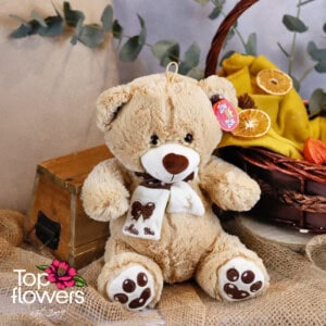 Teddy Bear with а scarf Brown | 30 cm.