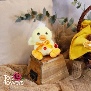 Plush yellow duck with sound | 14 cm.
