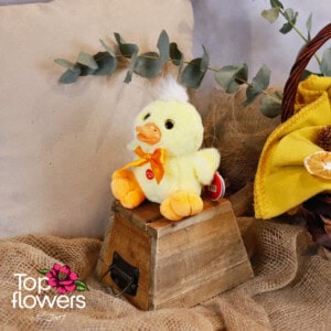 Plush yellow duck with sound | 14 cm.