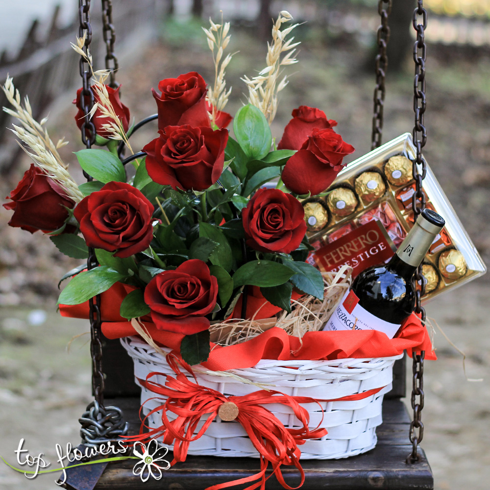 Gift Basket 1 | Red roses
