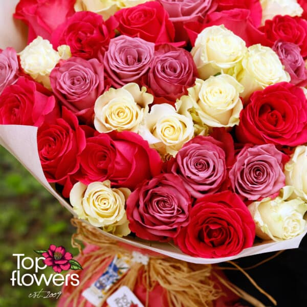 51 Roses﻿ mix in cold range | Bouquet