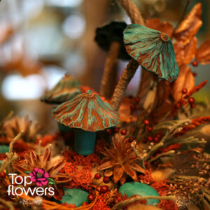 Art Installation | Mirrored Mood Handcrafted art installation with moss and a wooden container