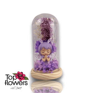 Guardian Angel L Purple | Glass vessel, wooden base, LED