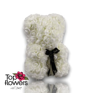 Artificial Flower Bear S | White