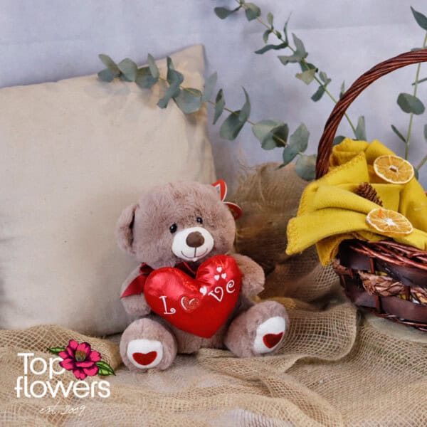 Bear with heart White | 25 cm.