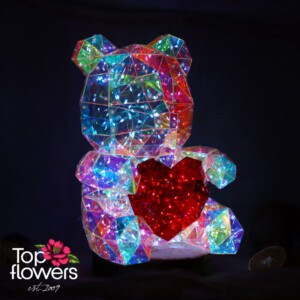 Glowing 3D Bear with heart