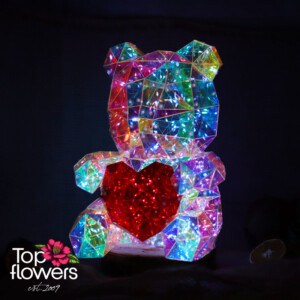 Glowing 3D Bear with heart