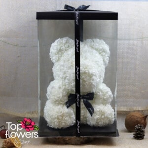 Artificial Flower Bear L | WHITE