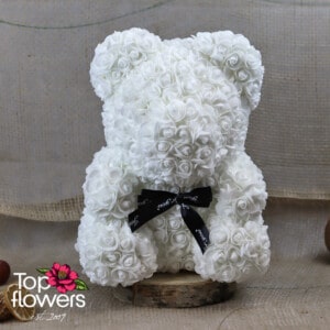 Artificial Flower Bear L | WHITE