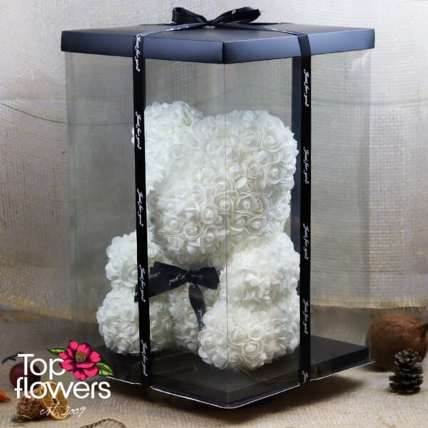 Artificial Flower Bear L | WHITE