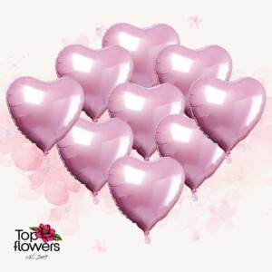 Foil helium balloon | Pink, heart