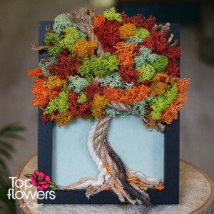 Картина от скандинавски мъх – естествени цветове и материали