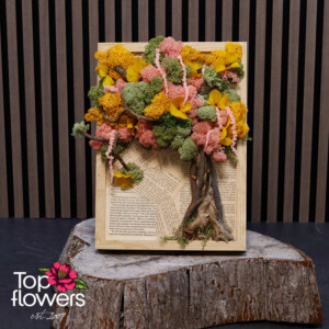 Unique moss picture for gift and interior decoration