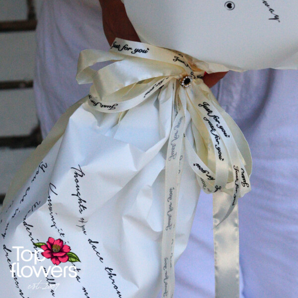 Close-up of snow-white hydrangeas in the White Magic bouquet