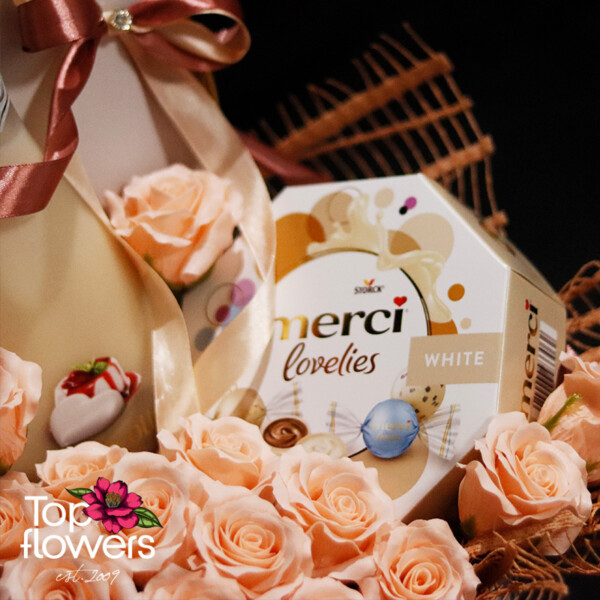 Elegant women’s gift with fragrant soap flowers