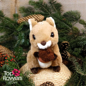 Plush squirrel, 20 cm, with fluffy tail