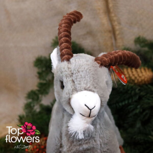 Plush Goat with brown fur – the perfect gift with a Top-Flowers bouquet