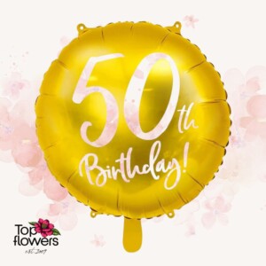 Foil helium balloon | 50th Birthday, gold