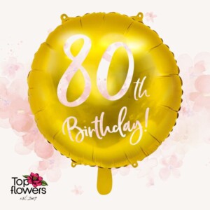 Foil helium balloon | 80th Birthday, gold
