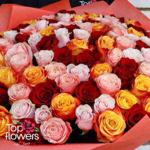 101 Рози﻿ микс в топла гама | Букет