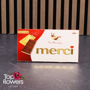 Шоколад merci Тъмен с марципан | 112 гр.