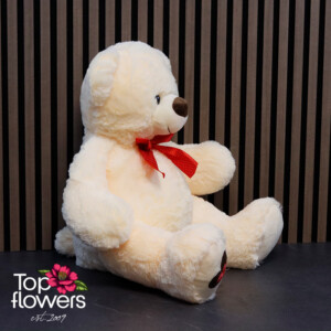 Ecru Teddy Bear with Ribbon | 43 cm