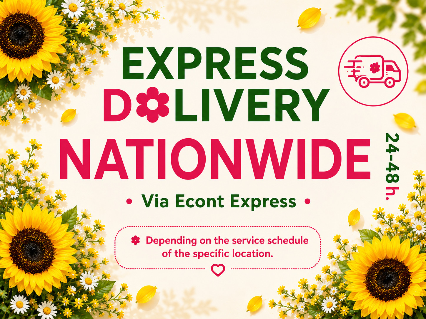 Delivery of flowers in whole country