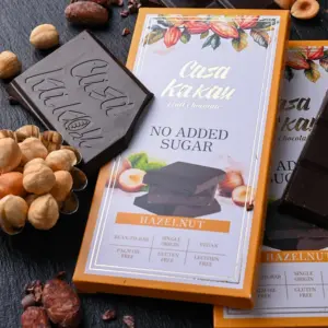 No Added Sugar Chocolate with Hazelnuts | Casa Kakau 70 g
