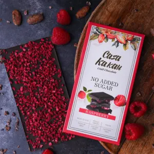 No Added Sugar Chocolate with Raspberries | Casa Kakau 70 g